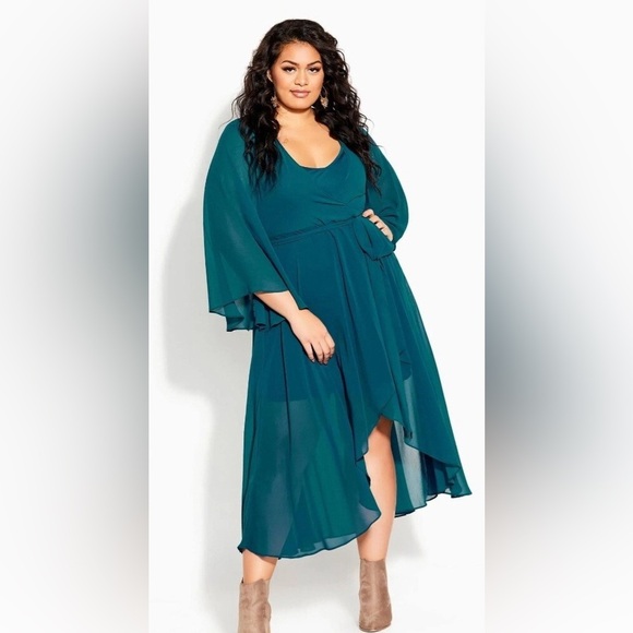 City Chic Dresses & Skirts - City Chic Teal Wrap Dress - New! - Size 22